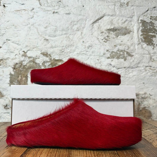 Marni Fussbett Sabot Red Fur Slipper Sz 9 (42)