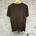 Fendi FF Logo AOP T-Shirt Sz S