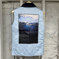 Burberry Light Blue Patch Vest Sz XS