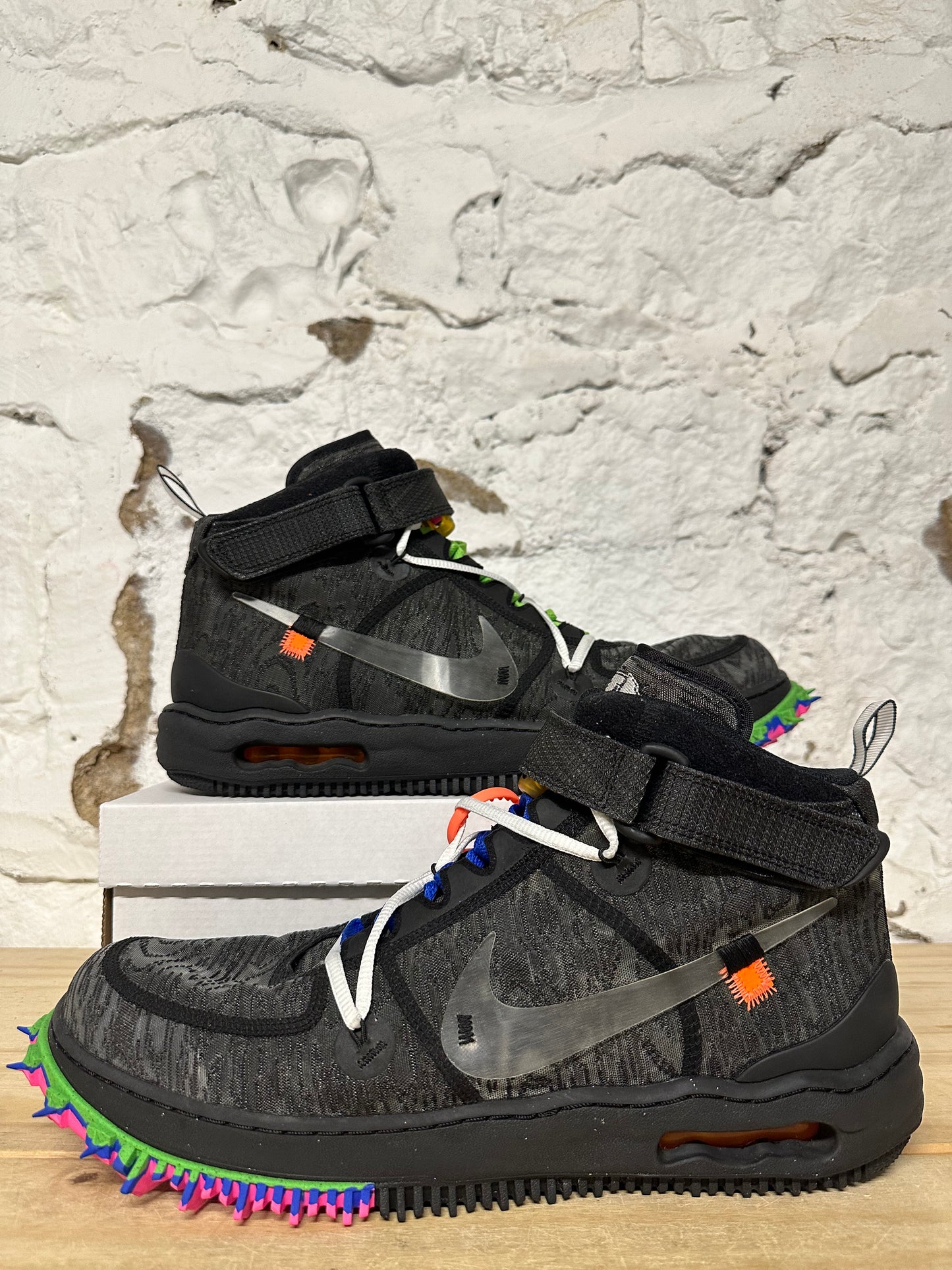 Nike Air Force 1 Mid Off-White Black Sz 13