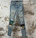 Amiri MX1 Olympic Patch Blue Denim Jeans Sz 28