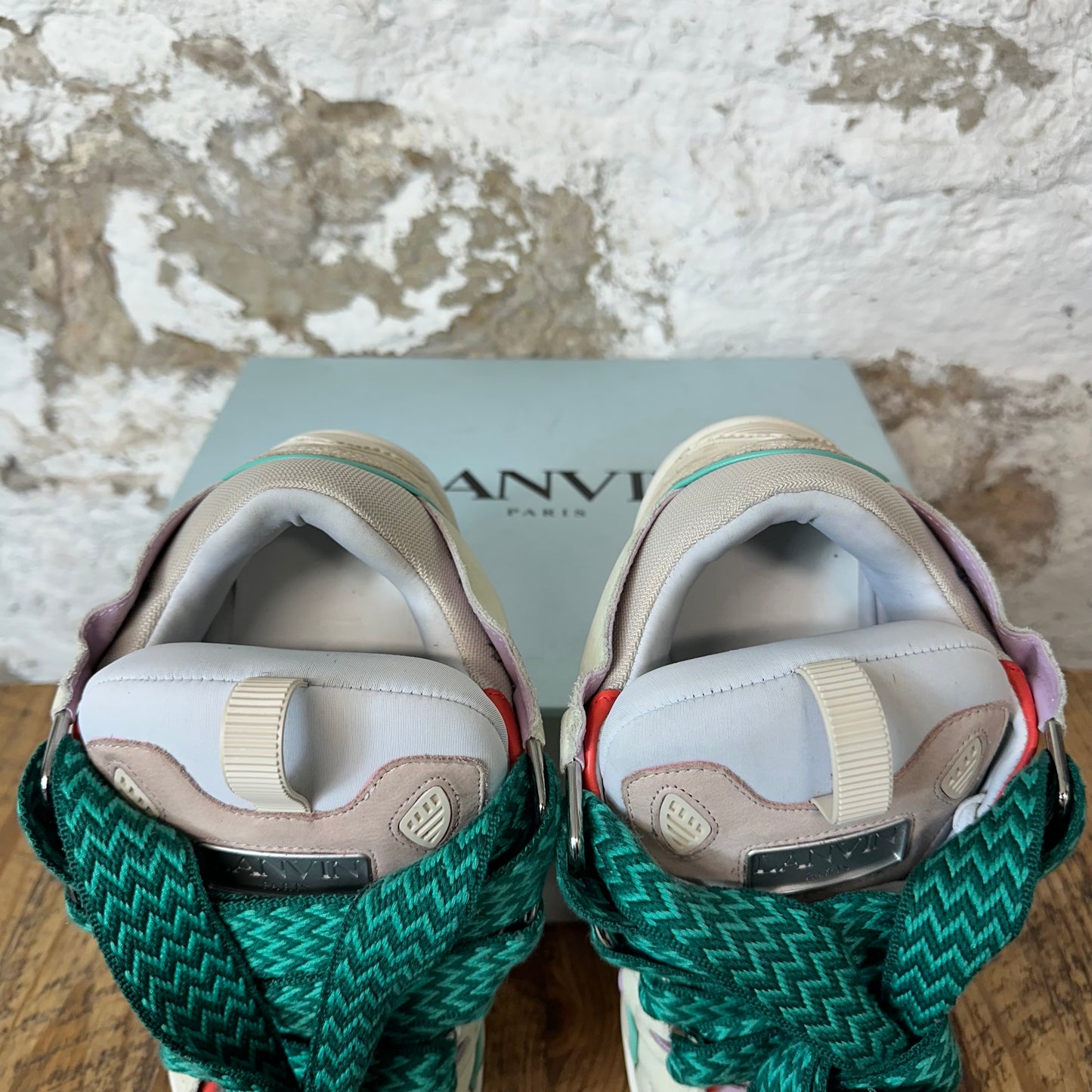 Lanvin Curb Green Lace Pastel Sneaker Sz 9 (42)