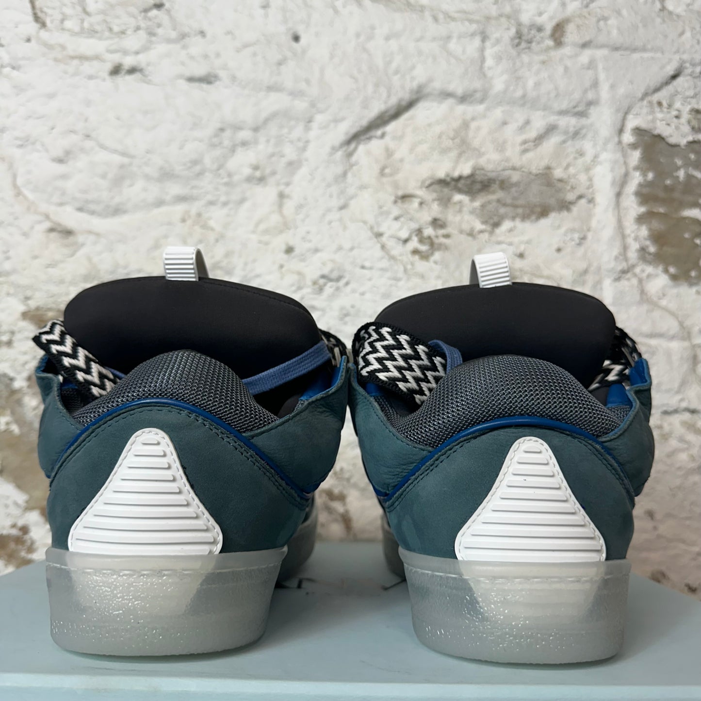 Lanvin Curb Striped Lace Anthracite Sneaker