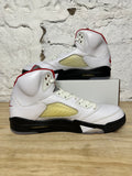 Air Jordan 5 Fire Red Silver Tongue Sz 13