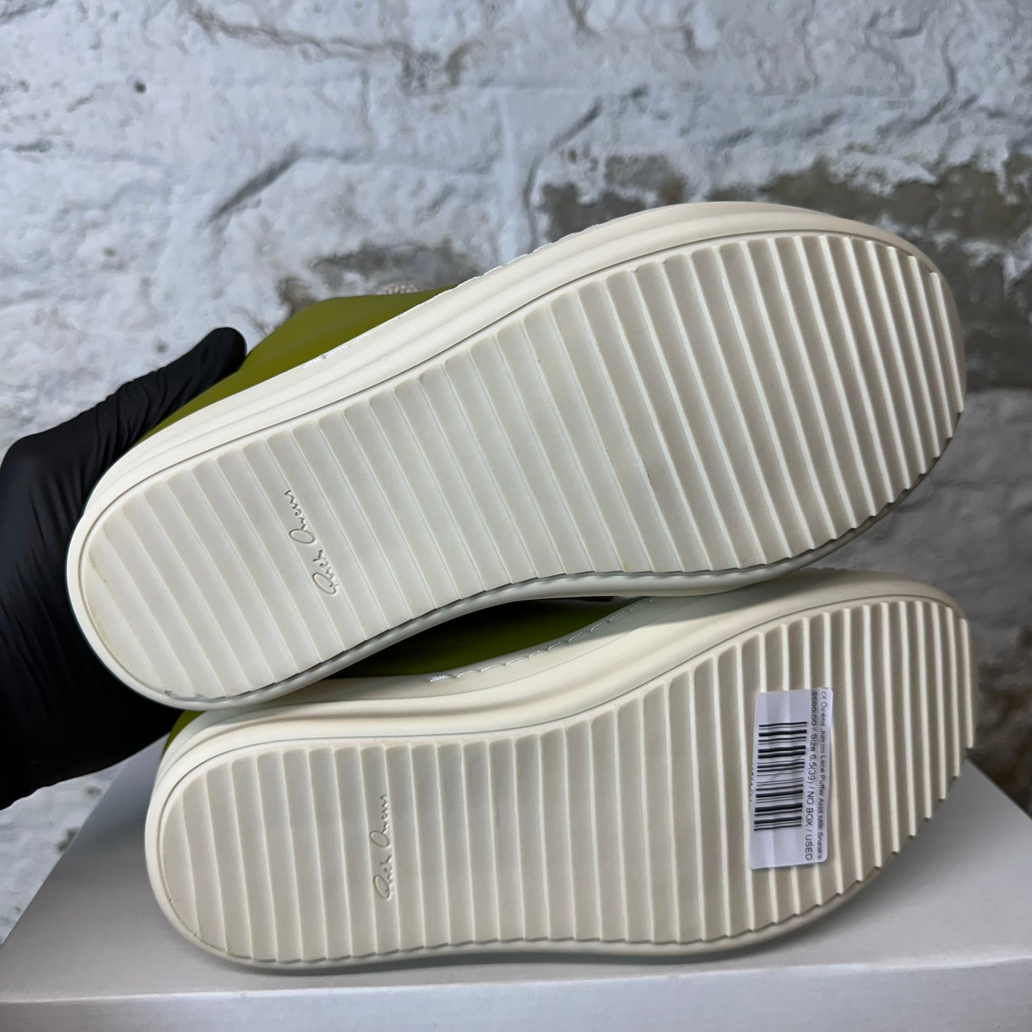 Rick Owens Jumbo Lace Puffer Acid Milk Sneaker Sz 6.5 (39)