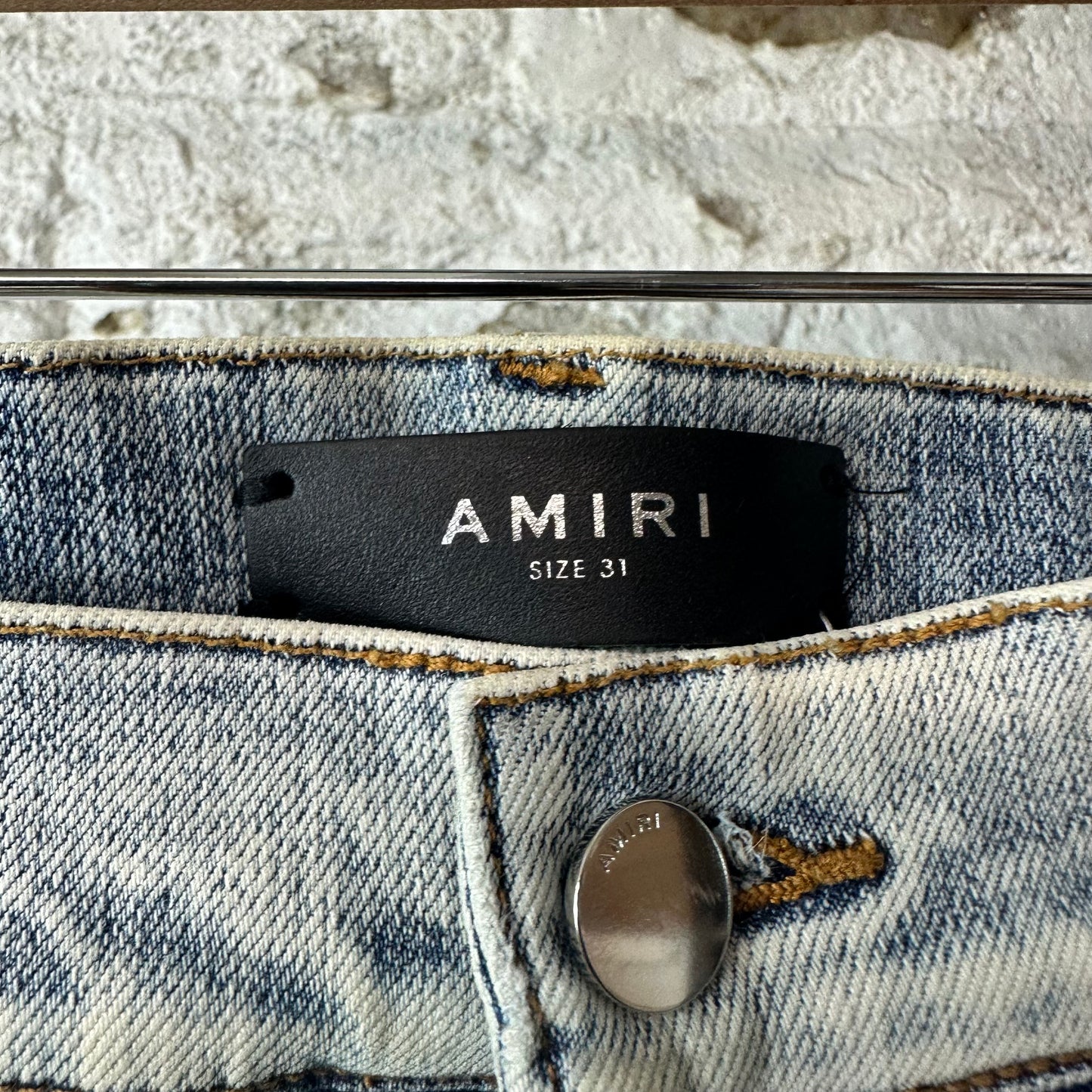 Amiri MX1 Multicolor Tie Dye Washed Blue Denim Jeans Sz 31