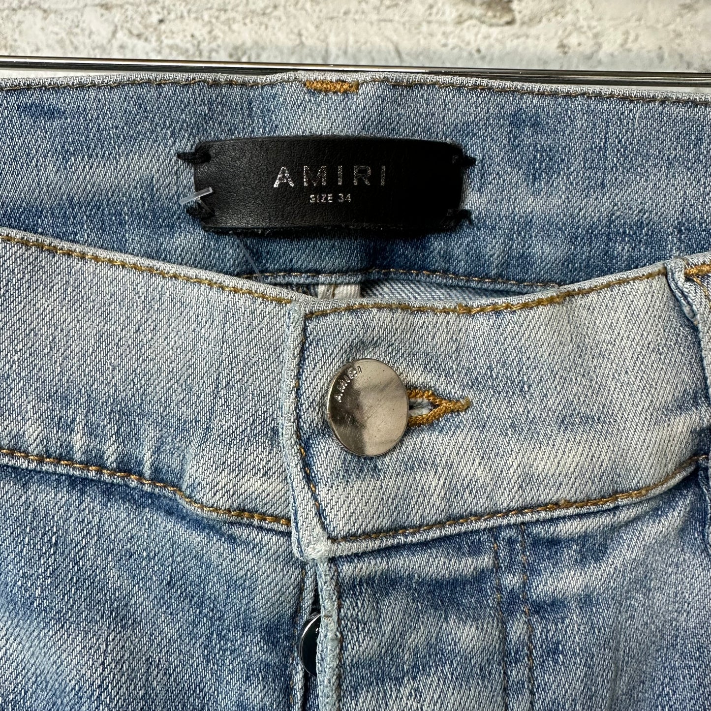 Amiri Multicolor Paisley Blue Denim Jeans Sz 34