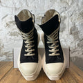 Rick Owens High Abstract Pentastitch Black Milk Sneaker Sz 7 (40)