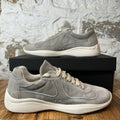 Prada Americas Cup Grey Suede White Sneaker Sz 9