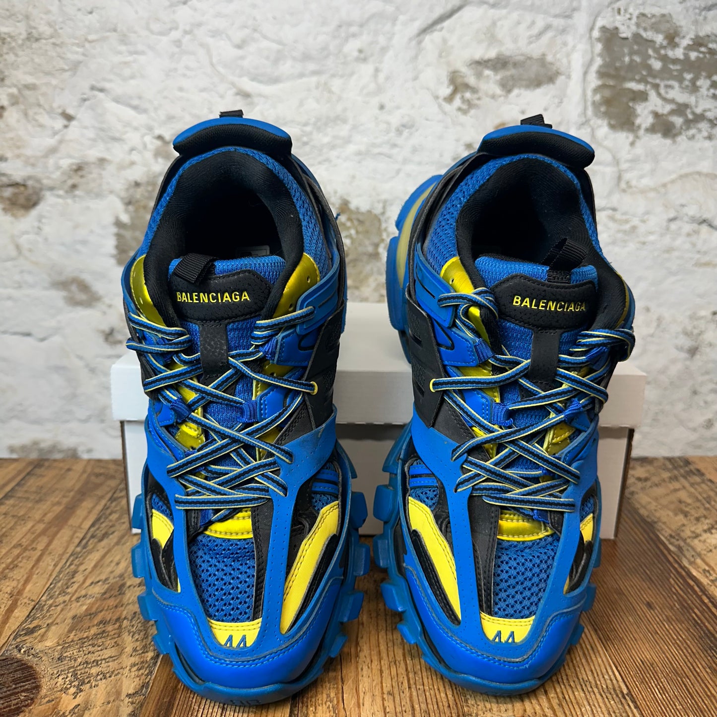 Balenciaga Track Runner Blue Yellow Black LED Sneaker Sz 11 (44)
