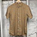 Burberry Brown Plaid Short Sleeve Button Up Sz S