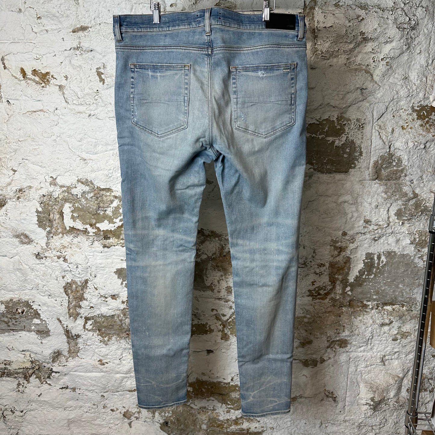 Amiri MX1 Red Navy Patch Blue Denim Jeans Sz 38