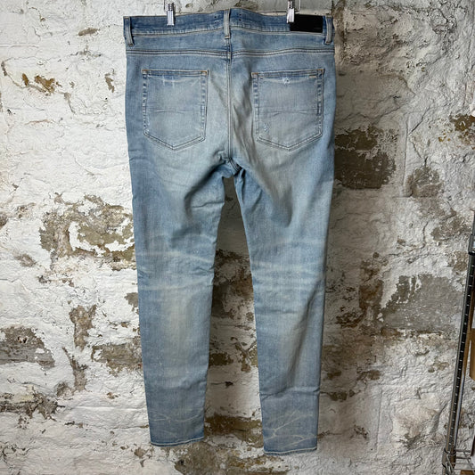 Amiri MX1 Red Navy Patch Blue Denim Jeans Sz 38