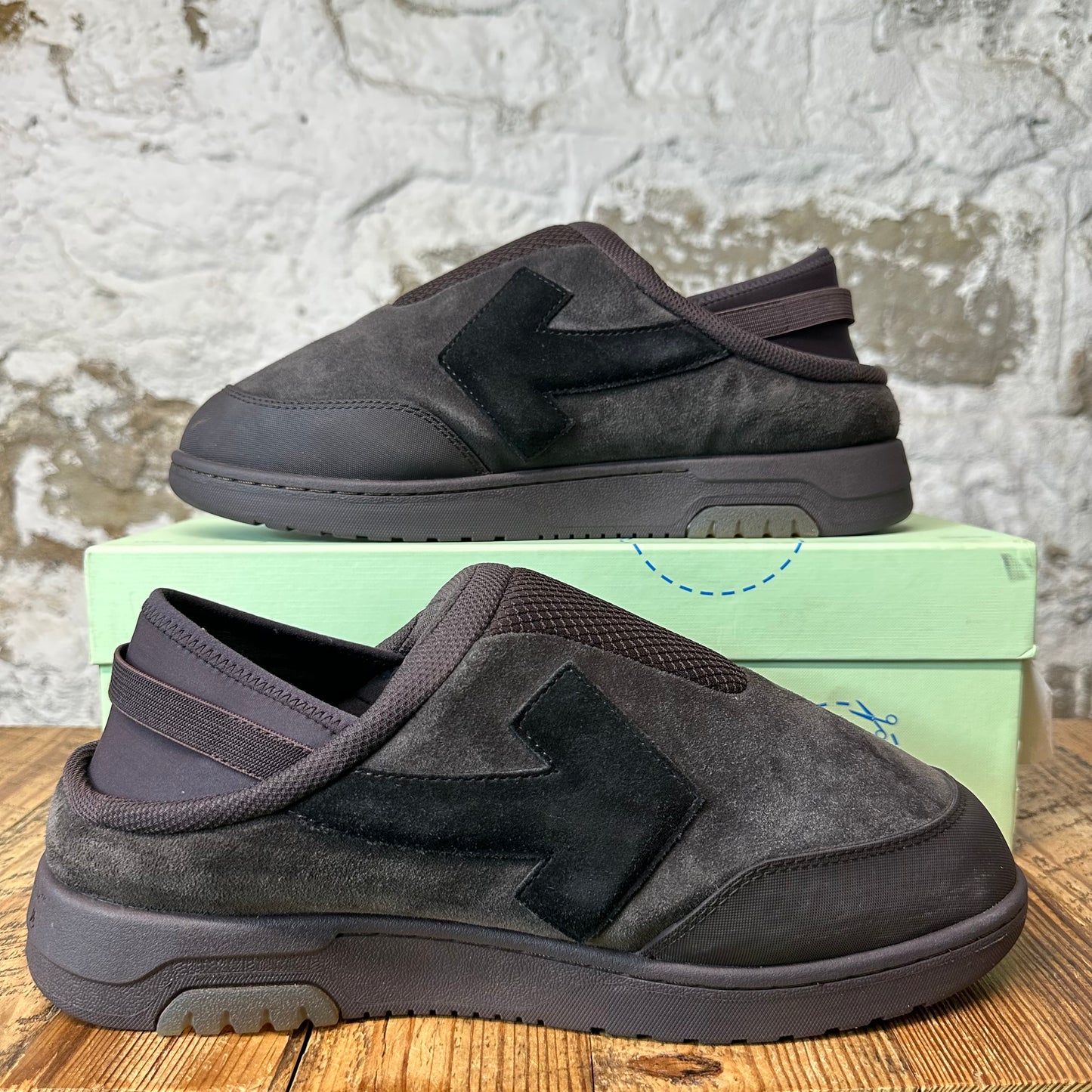 Off-White Out Of Office Brown Suede Mule Sz 11 (44)
