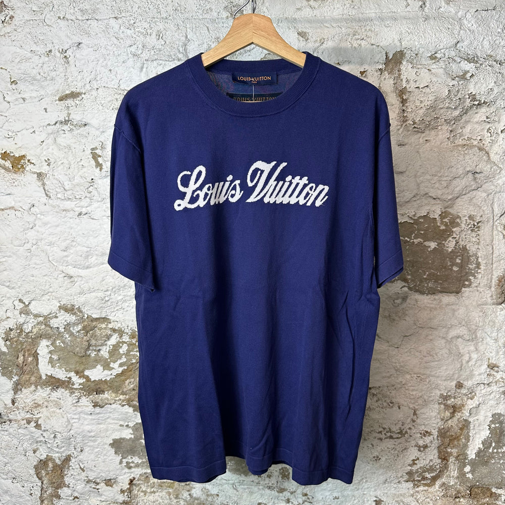 Louis Vuitton Script Logo Knit T-Shirt Sz M