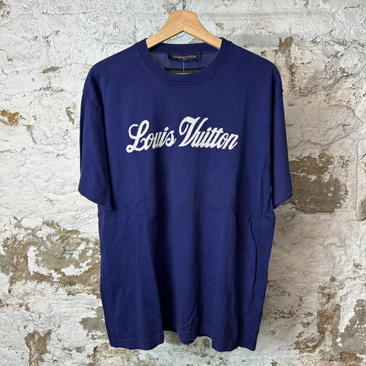 Louis Vuitton Script Logo Knit T-Shirt Sz M