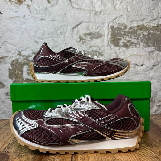 Bottega Veneta Maroon Silver Orbit Sneaker Sz 13 (46)
