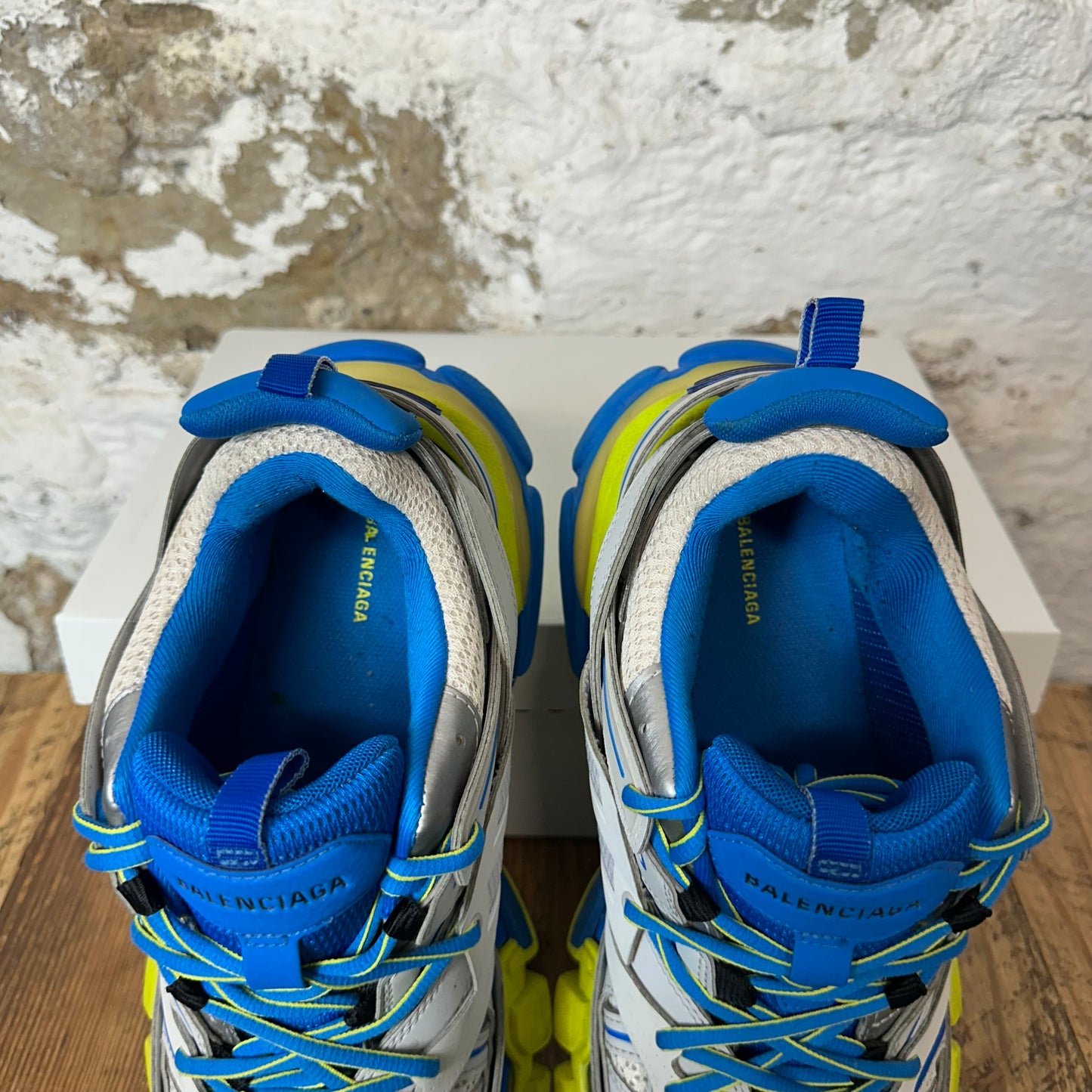 Balenciaga Track Runner Gray Blue Yellow Sneaker Sz 8 (41) No Box