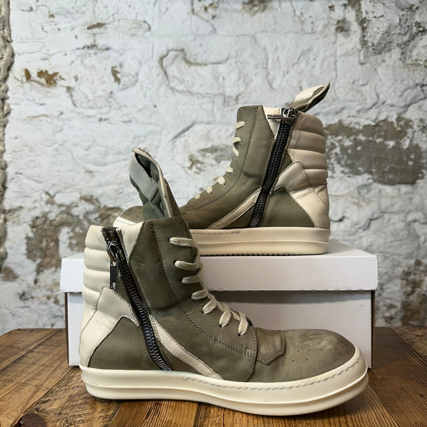 Rick Owens Geobasket Dust Milk Sneaker Sz 7 (40)