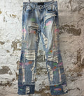 Who Decides War Multicolor Stained Glass Blue Denim Jeans Sz 30