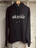 Off-White Floral Spellout Black Hoodie Sz L