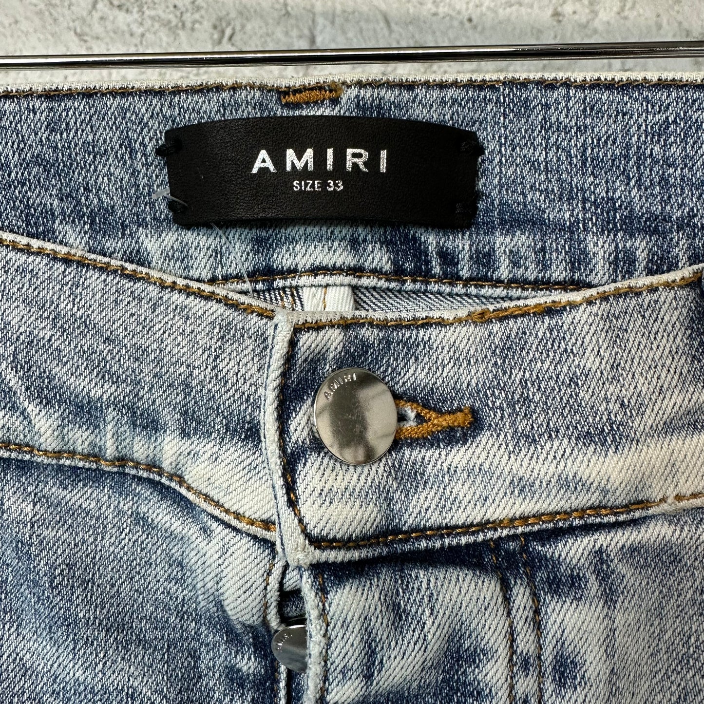 Amiri Plain Washed Blue Denim Jeans Sz 33