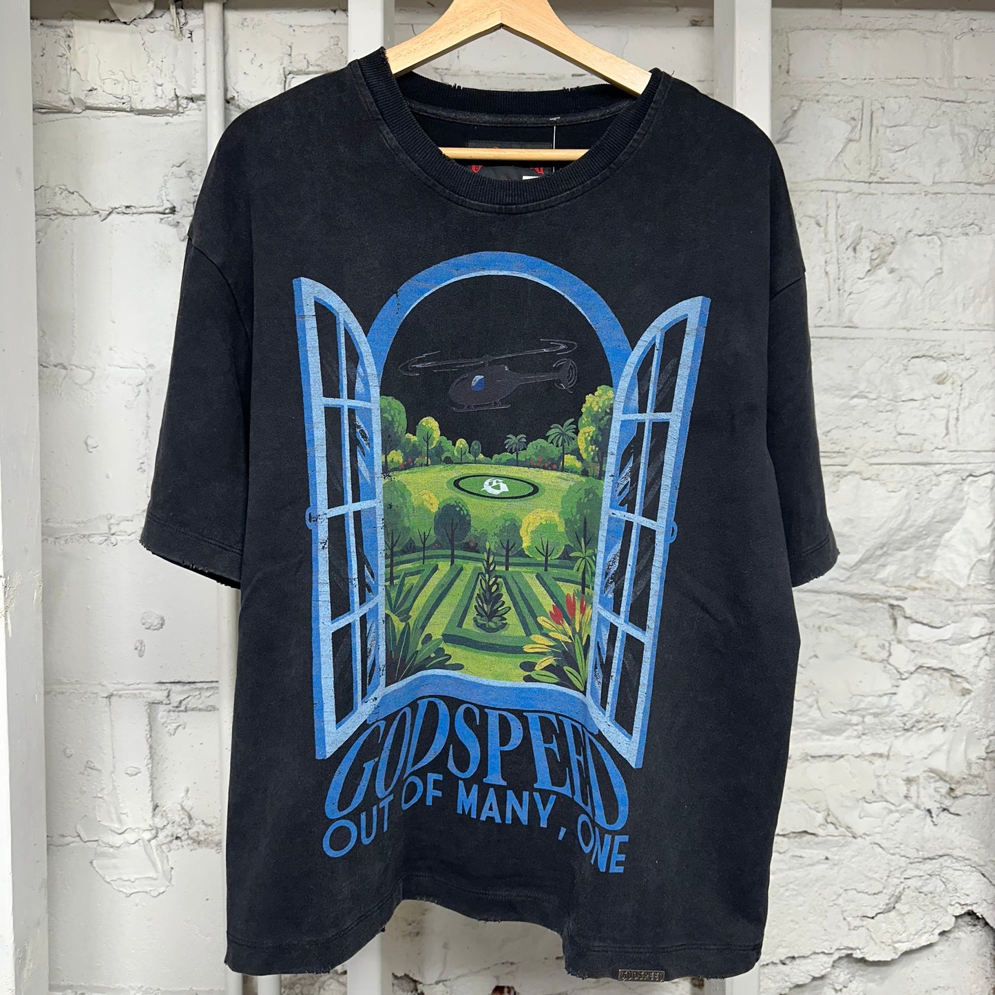 Godspeed Helipad Dreams Black T-Shirt Sz S