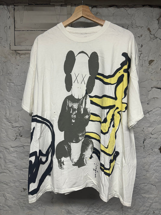 Travis Scott Kaws Fragment White T-Shirt Sz XL