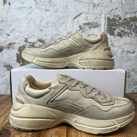 Gucci Rhyton Ivory Beige Vintage Sneaker Sz 9