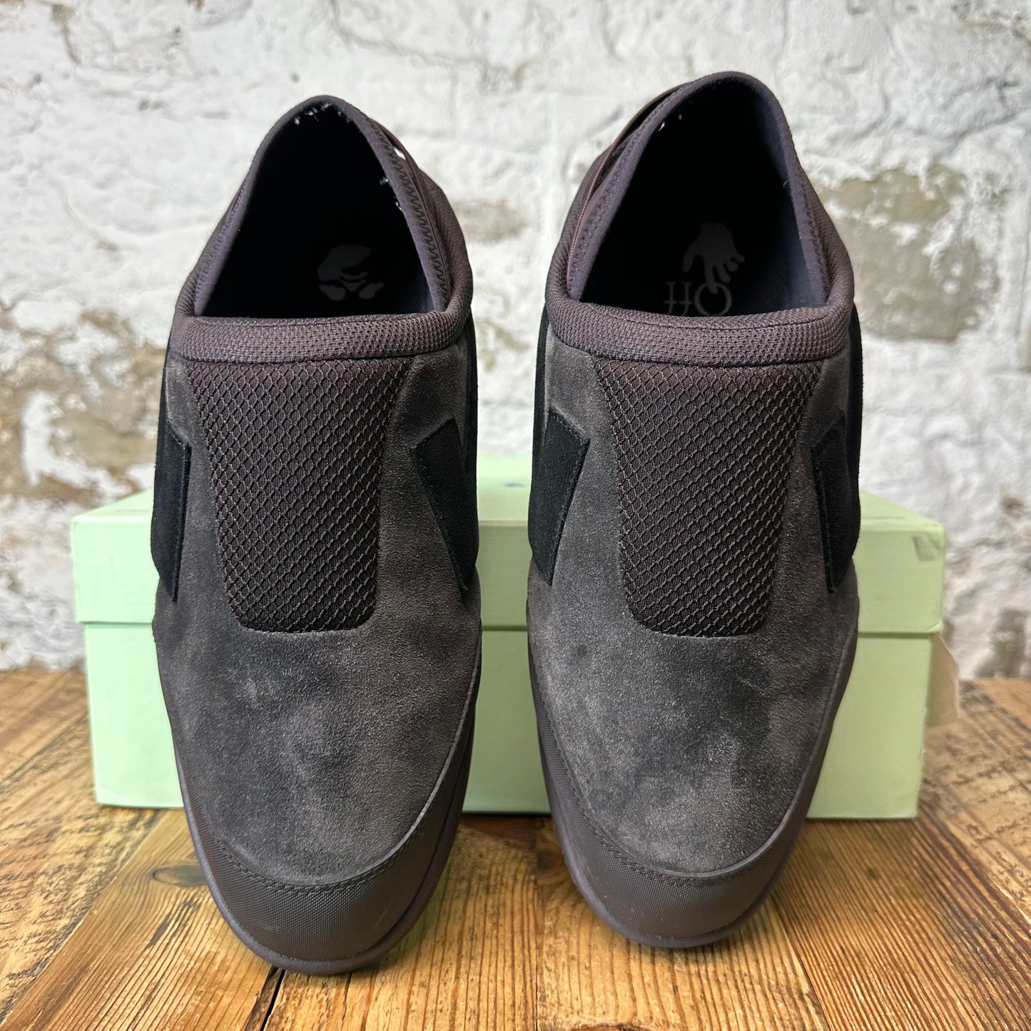 Off-White Out Of Office Brown Suede Mule Sz 11 (44)