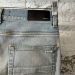 Amiri Script Logo Lightwash Blue Denim Jeans Sz 29