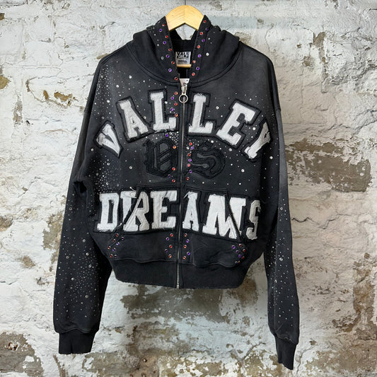 Vale Classico Zip Up Hoodie Black Sz S