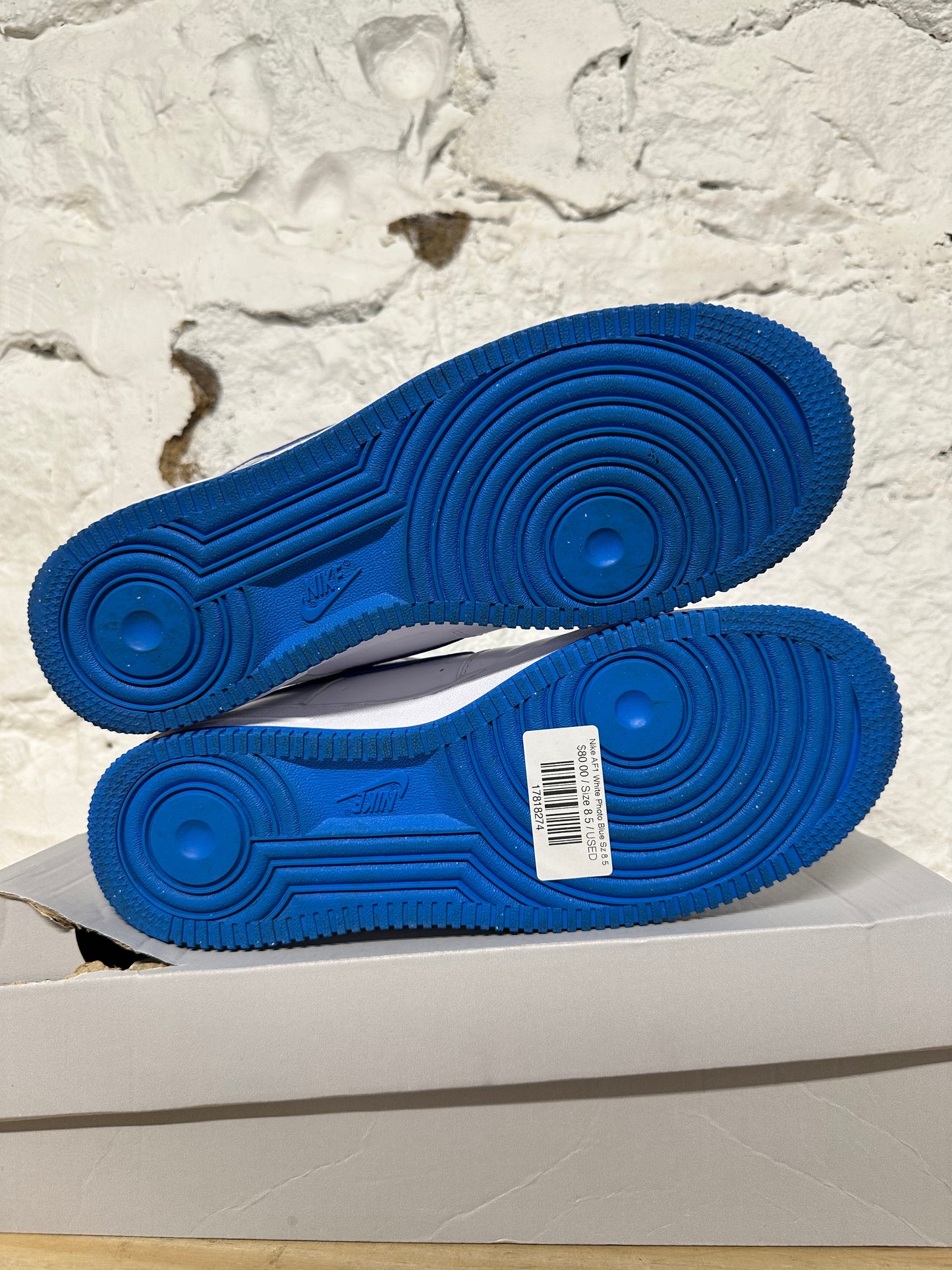 Nike Air Force 1 White Photo Blue Sz 8.5