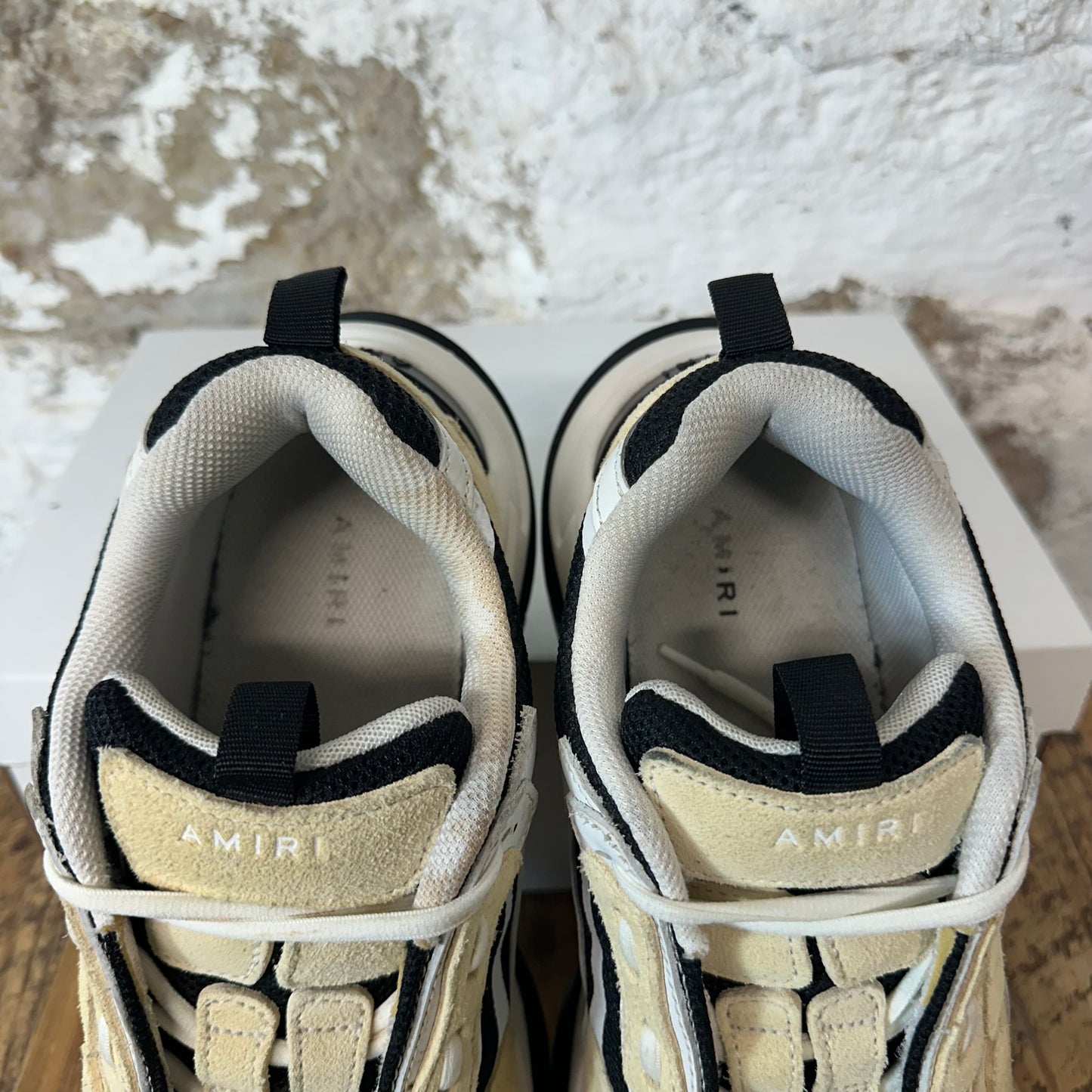 Amiri Beige Bone Runner Black White Sneaker Sz 10 (43)
