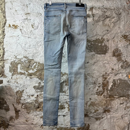 Amiri Multicolor Paisley Blue Denim Jeans Sz 30