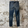 Amiri MX1 Blue Plaid Dark Blue Denim Jeans Sz 33