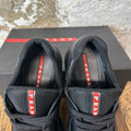 Prada Americas Cup Triple Black Leather Sneaker Sz 9.5