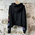 Bottega Desires Sleeve Logos Black Zip Up Hoodie Sz L
