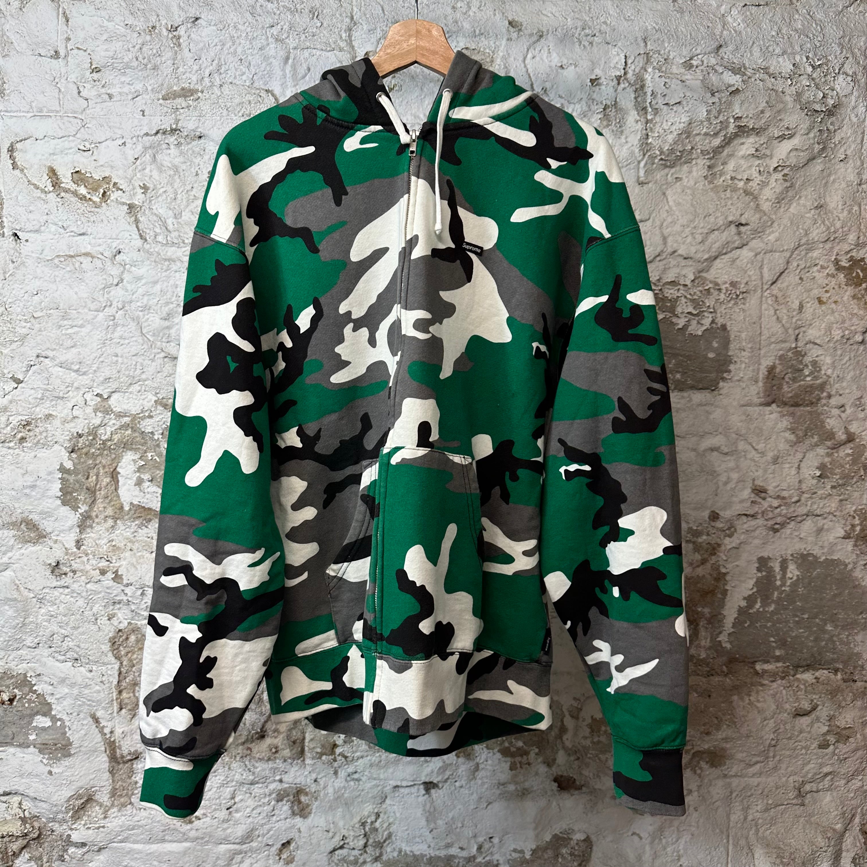 Supreme Camo Green Grey White Hoodie Sz L