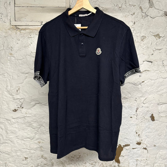 Moncler Small Logo Navy Polo Shirt Sz XXL