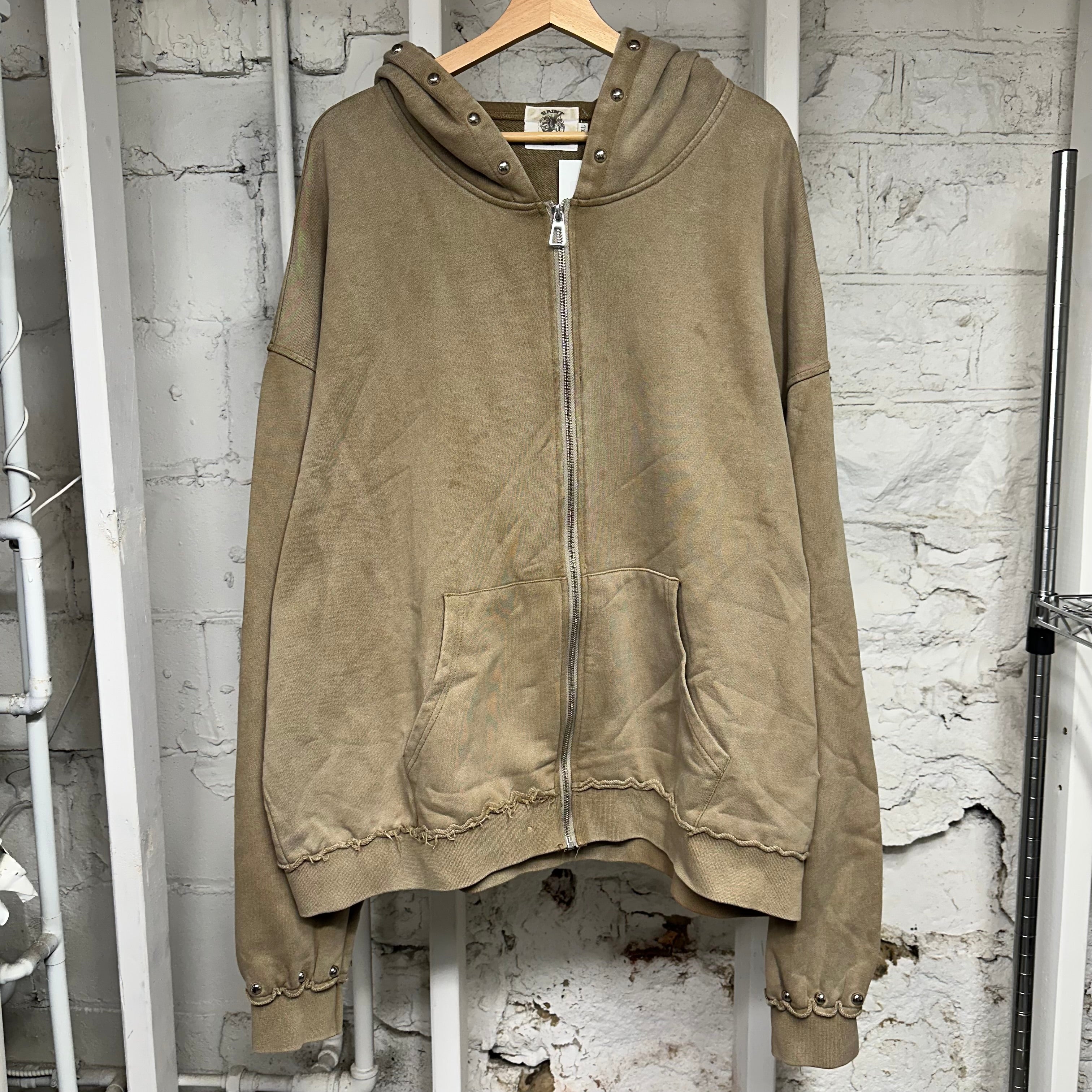 Saint Vanity French Terry Studded Brown Hoodie Sz XXL