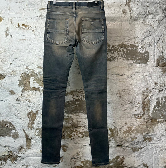 Amiri MX1 Plaid Dirty Blue Denim Jeans Sz 29