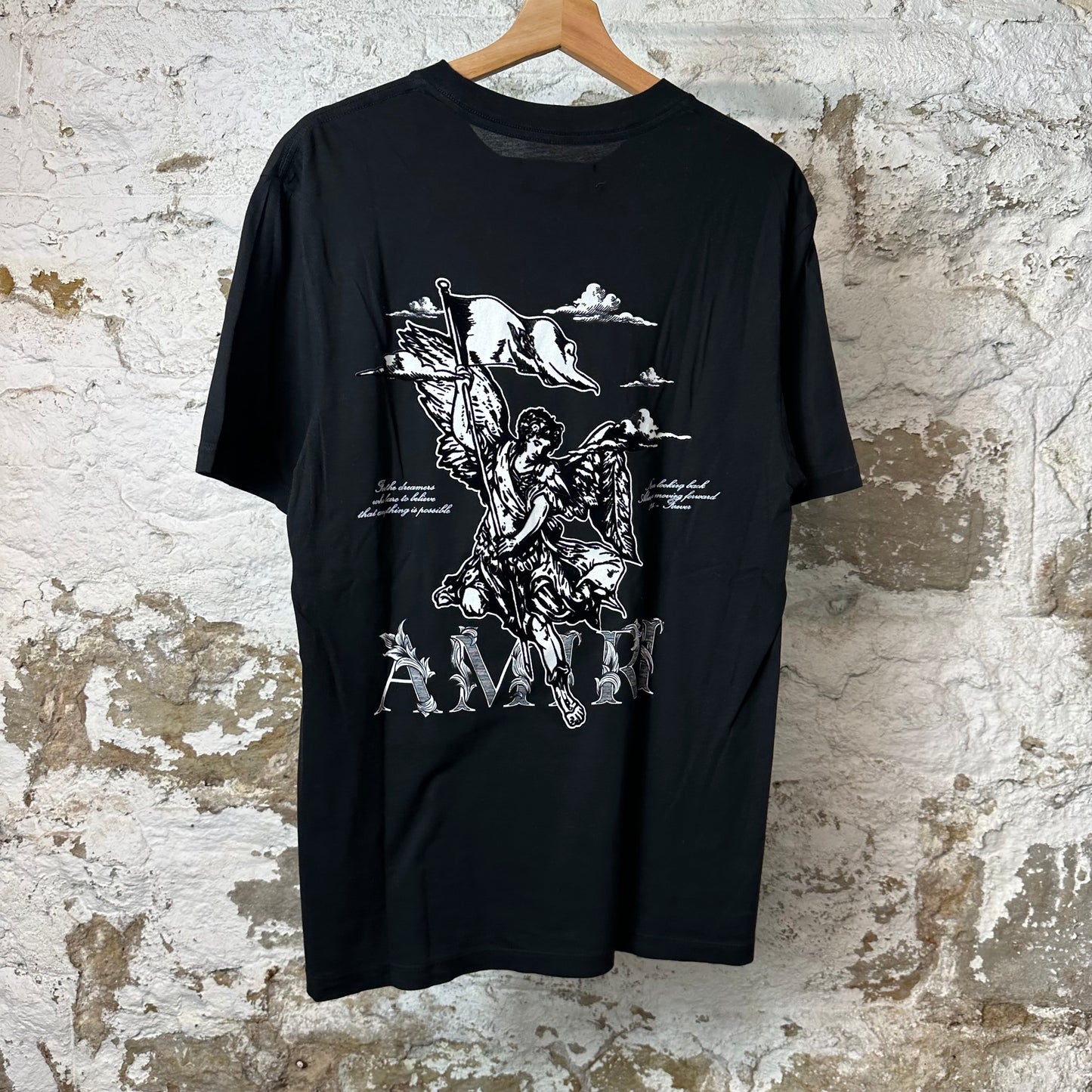 Amiri MA Leaf Logo Black T-Shirt Sz S