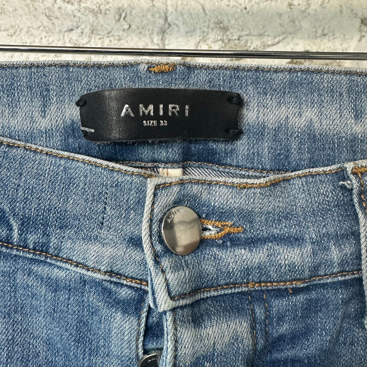 Amiri MX1 Black Playboy Blue Denim Jeans Sz 33