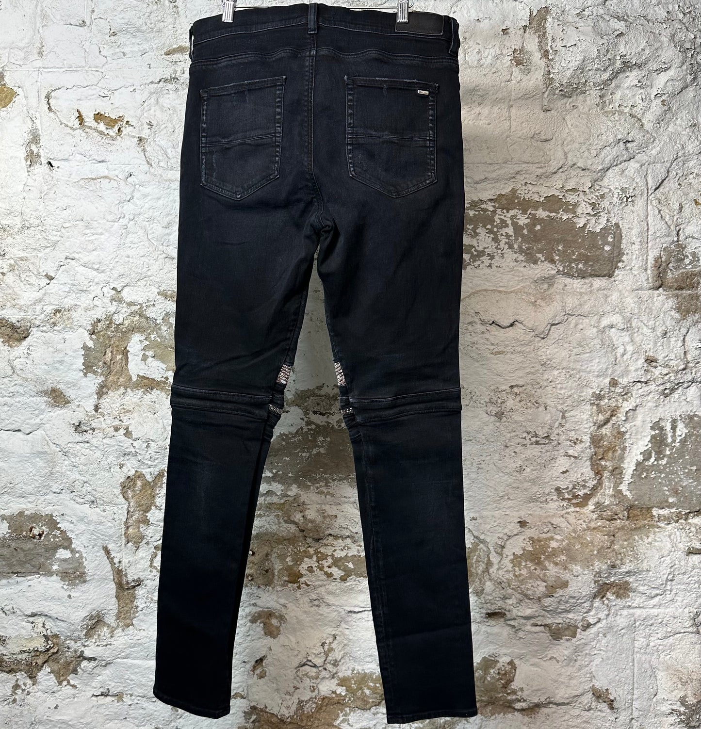 Amiri MX2 Brown Paisley Black Denim Jeans Sz 36