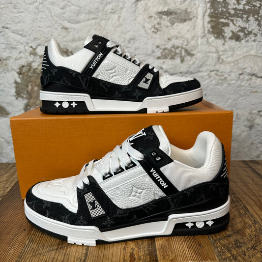 Louis Vuitton Black White Trainer Sneaker Sz 10 (8.5LV) DS