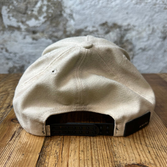 Amiri Cali Green Spellout Cream Hat