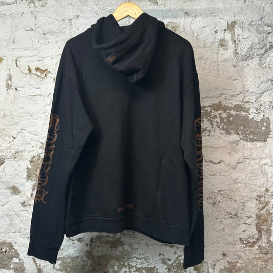 Chrome Hearts Brown Sleeve Spell Hoodie Black Sz M