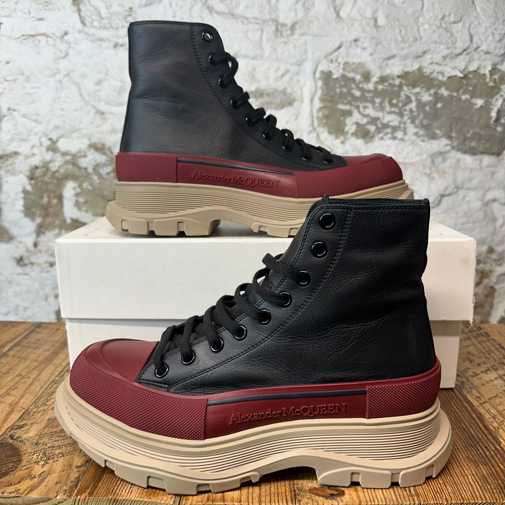 Alexander McQueen Black Red Tan Tread Boot Sz 10.5 (43.5)