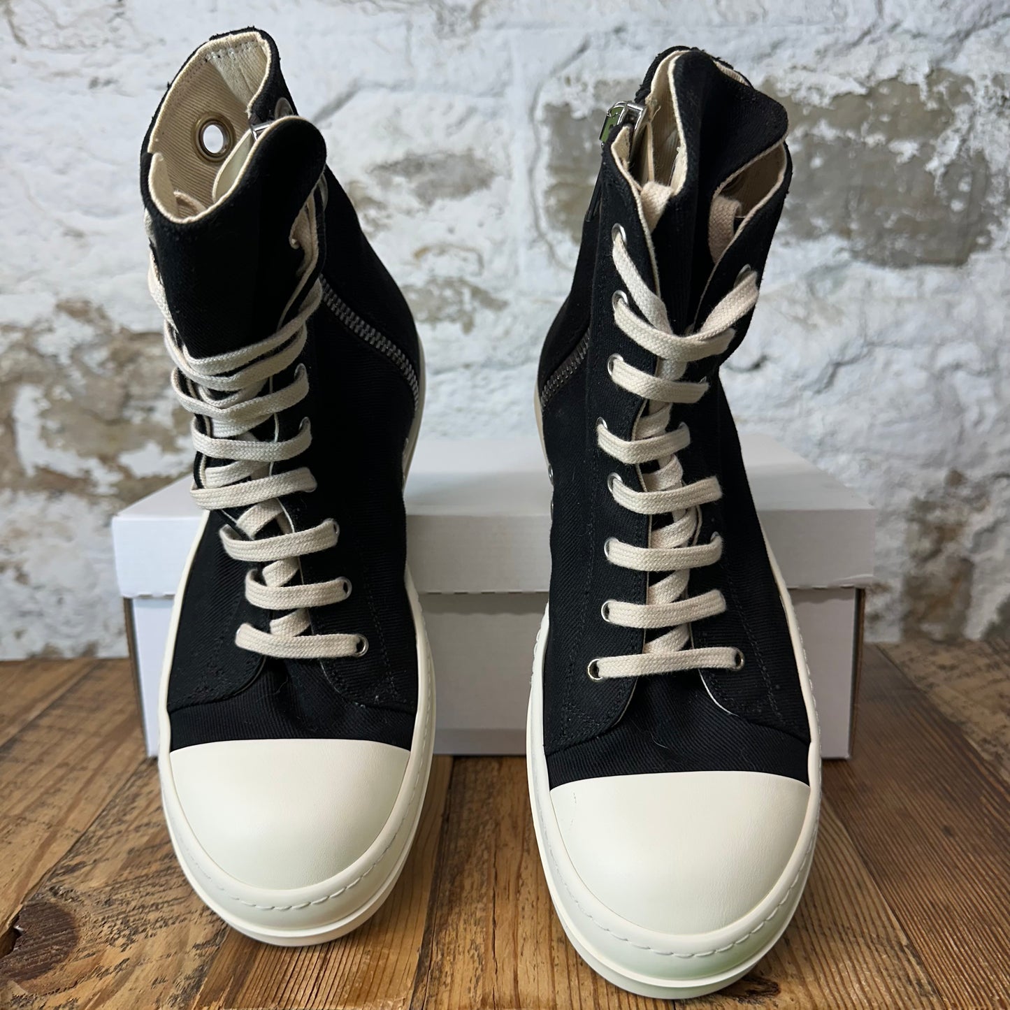 Rick Owens High Lido Black Milk Sneaker Sz 8 (41)